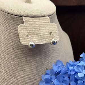 Sterling Silver Ball Drop Earrings 925 Minimalist Dangle Hook Earrings